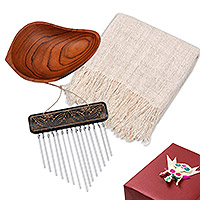 Balinese Textiles Curated Gift Box, 'Peace of Mind' - Balinese Textiles Curated Gift Box
