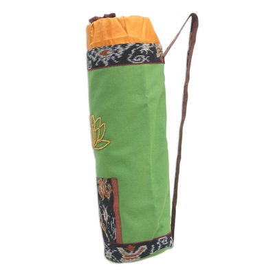 Portador de colchoneta de yoga de algodón Ikat - Bolsa para esterilla de yoga de ikat con cordón