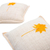 Embroidered cotton cushion covers, 'Tropical Palm' (pair) - Embroidered Cotton Cushion Covers from Bali (Pair)