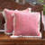 Fundas de cojines de algodón, (par) - Fundas de cojín de algodón rosa de Bali (par)