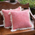 Cotton cushion covers, 'Intimate Acquaintance in Rose' (pair) - Pink Cotton Cushion Covers from Bali (Pair)