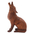 Wood statuette, 'Northern Howl' - Hand Carved Suar Wood Wolf Statuette thumbail