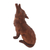 Wood statuette, 'Northern Howl' - Hand Carved Suar Wood Wolf Statuette (image 2b) thumbail