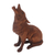 Wood statuette, 'Northern Howl' - Hand Carved Suar Wood Wolf Statuette (image 2c) thumbail