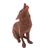 Wood statuette, 'Northern Howl' - Hand Carved Suar Wood Wolf Statuette (image 2d) thumbail