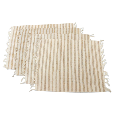 Cotton blend placemats, 'Traditional Table' (set of 4) - Woven Cotton Blend Placemats from Bali (Set of 4)