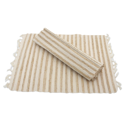Manteles individuales de mezcla de algodón (juego de 4) - Manteles individuales de mezcla de algodón tejido de Bali (juego de 4)