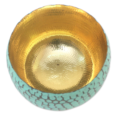 Copper decorative bowl, 'Antiqued Bali' - Hand Crafted Copper Decorative Bowl with Antiqued Exterior