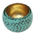 Copper decorative bowls, 'Twin Green' (pair) - Copper Decorative Bowls with Antiqued Exterior (Pair) (image 2f) thumbail