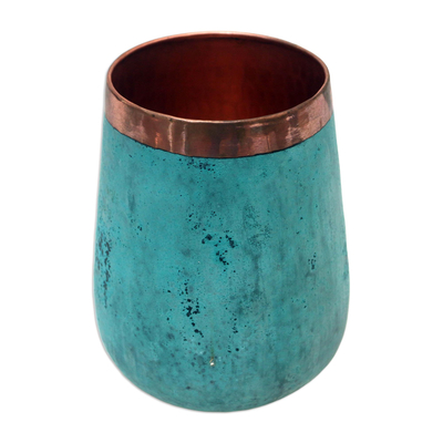 Hand Crafted Javanese Copper Vase (6.75 Inch)