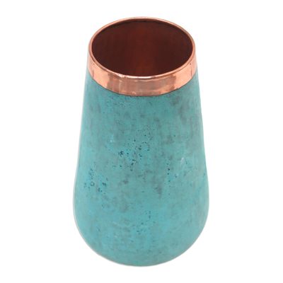 Artisan Crafted Javanese Copper Vase (8.25 Inch)