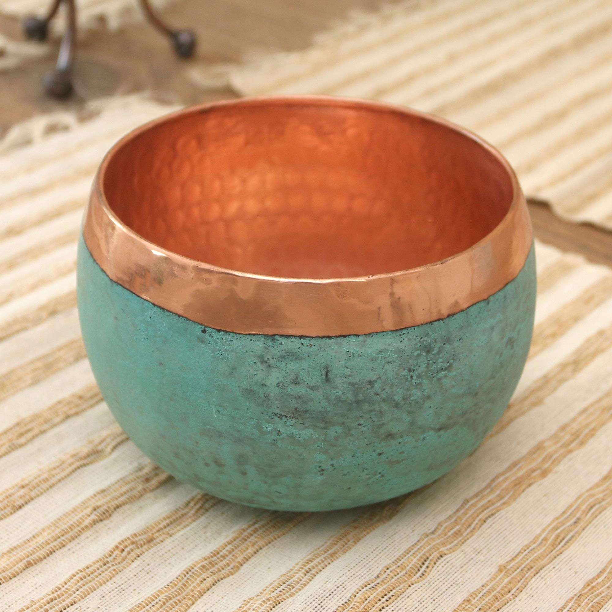 Copper Mixing Bowl 12 Inches Hammered No Brand