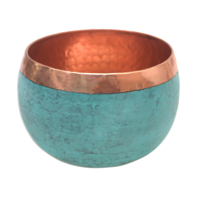 Cuenco de cobre decorativo - Cuenco decorativo de cobre con acabado martillado