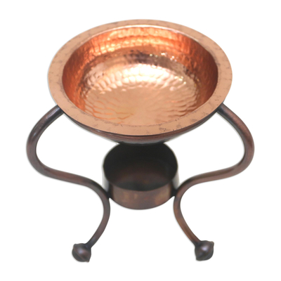 Handcrafted Copper Oil Warmer from Java