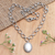 Cultured pearl necklace, 'Holy Oval' - Cultured Mabe Pearl Pendant Necklace thumbail