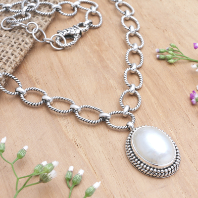 collar de perlas cultivadas - Collar con colgante de perlas mabe cultivadas