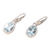 Gold-accented blue topaz dangle earrings, 'Tropical colour in Ocean' - Gold-Accented Blue Topaz Dangle Earrings