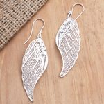 Sterling silver filigree dangle earrings, 'Wing It' - Sterling Silver Filigree Dangle Earrings from Java
