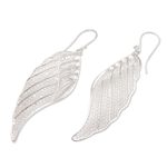 Sterling silver filigree dangle earrings, 'Wing It' - Sterling Silver Filigree Dangle Earrings from Java