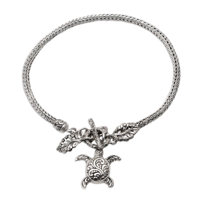 Sterling Silver Bracelet with Turtle Charm