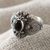 Onyx cocktail ring, 'Tree Leaves' - Hand Made Onyx Cocktail Ring from Bali (image 2) thumbail