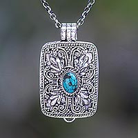 Men's sterling silver locket necklace, 'Sweet Secret' - Men's Artisan Crafted Sterling Silver Locket Necklace