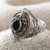 Onyx locket ring, 'Careful Heart' - Sterling Silver and Onyx Locket Ring (image 2b) thumbail