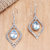 Gold-accented blue topaz dangle earrings, 'Window Seat in Blue' - Gold-Accented Blue Topaz Dangle Earrings thumbail
