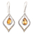 Gold-accented citrine dangle earrings, 'Window Seat in Yellow' - Gold-Accented Citrine Dangle Earrings