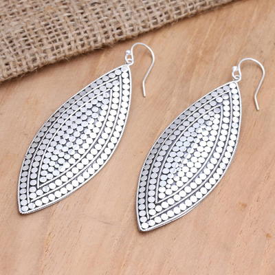 Sterling silver dangle earrings, 'Queen of Fashion' - Hand Made Sterling Silver Dangle Earrings