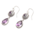 Amethyst dangle earrings, 'Raindrop Basket' - Sterling Silver and Amethyst Dangle Earrings in Two Parts