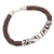 Leather and sterling silver pendant bracelet, 'Danu Beratan Garden in Brown' - Braided Leather and Sterling Silver Bracelet (image 2b) thumbail