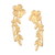 Gold-plated ear climber earrings, 'Climbing Blossoms' - Gold-Plated Ear Climber Earrings with Floral Motif