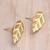 Gold-plated drop earrings, 'Leaf Power' - Gold-Plated Drop Earrings with Leaf Motif