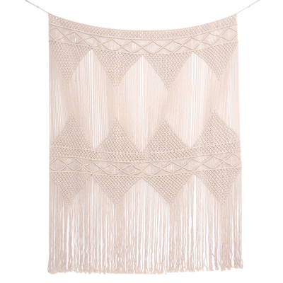 Cotton macrame wall hanging, 'Window to Your Soul' - Cotton Macrame Wall Hanging from Bali