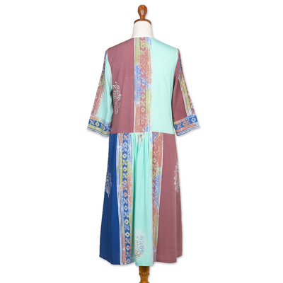 Rayon batik shift dress, 'Pandawa Sunset' - Multicolored Batik Dress from Bali