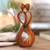 Wood statuette, 'Caring Partners' - Hand Made Suar Wood Statuette from Bali (image 2) thumbail