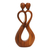 Wood statuette, 'Caring Partners' - Hand Made Suar Wood Statuette from Bali thumbail