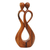Wood statuette, 'Caring Partners' - Hand Made Suar Wood Statuette from Bali (image 2b) thumbail