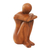 Wood statuette, 'Beautiful Daydream' - Hand Carved Suar Wood Statuette thumbail