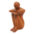 Wood statuette, 'Beautiful Daydream' - Hand Carved Suar Wood Statuette (image 2d) thumbail