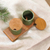 Ceramic and teak wood condiment set, 'Green Start' (5 pieces) - Green Ceramic and Teak Wood Condiment Set (5 Pieces) (image 2b) thumbail