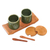Ceramic and teak wood condiment set, 'Green Start' (5 pieces) - Green Ceramic and Teak Wood Condiment Set (5 Pieces) (image 2c) thumbail