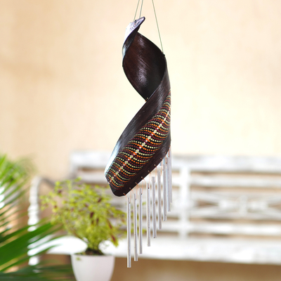 Windspiel aus Kokosfaser - Kunsthandwerklich gefertigtes Windspiel aus Kokosfaser aus Bali
