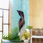 Coconut fiber wind chime, 'Morning Melody' - Artisan Crafted Coconut Fiber Wind Chime from Bali