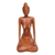 Wood statuette, 'Calm Down' - Suar Wood Statuette with Meditation Motif