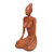 estatuilla de madera - Estatuilla de Madera de Suar con Motivo de Meditación
