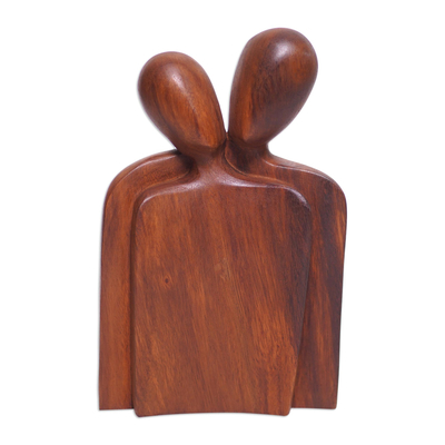 Wood statuette, 'Romantic Night' - Romantic Suar Wood Statuette