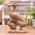 Wood sculpture, 'Mother Duck' - Mother and Child Hibiscus Wood Duck Sculpture thumbail
