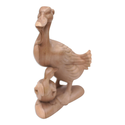Holzskulptur - Skulptur „Mutter und Kind“ aus Hibiskusholz, Ente